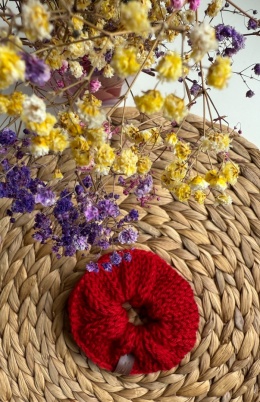Scrunchie gumka do włosów kolor: czerwony