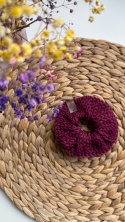 Scrunchie gumka do włosów kolor: ciemny fiolet